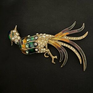 Elegant Multicolor Bird Brooch
